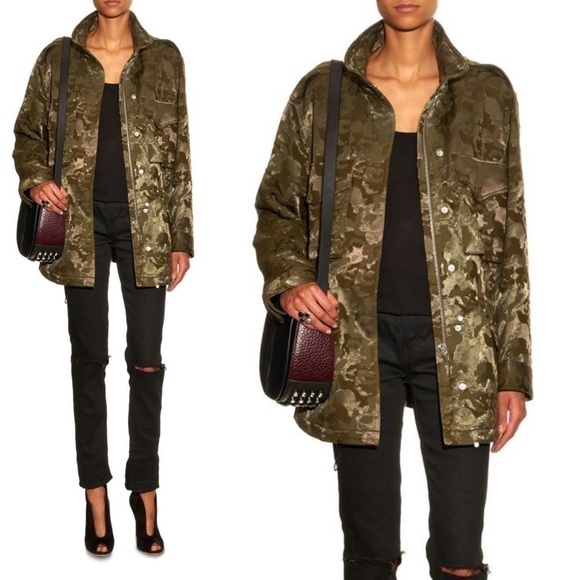 Alexander Wang Camo Jacquard Military Cargo Jacket XS - Picture 2 of 15